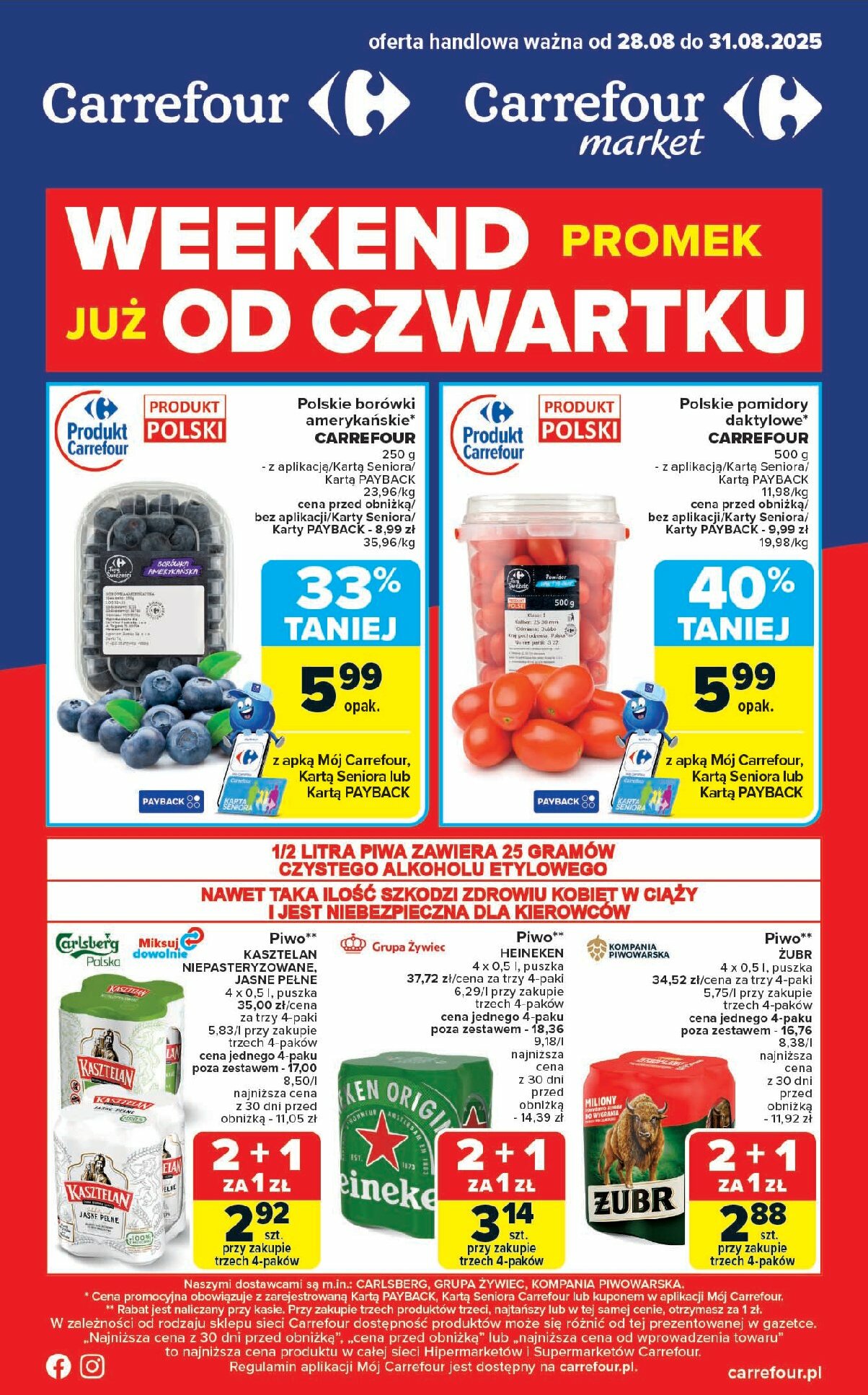 carrefour - Gazetka Carrefour - Weekend promek już od czwartku! - ważna od 28.08. do 31.08.