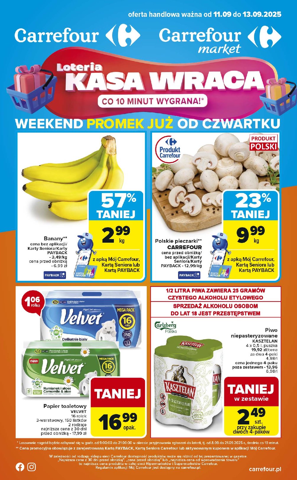 carrefour - Gazetka Carrefour - Weekend promek już od czwartku! - ważna od 11.09. do 13.09.