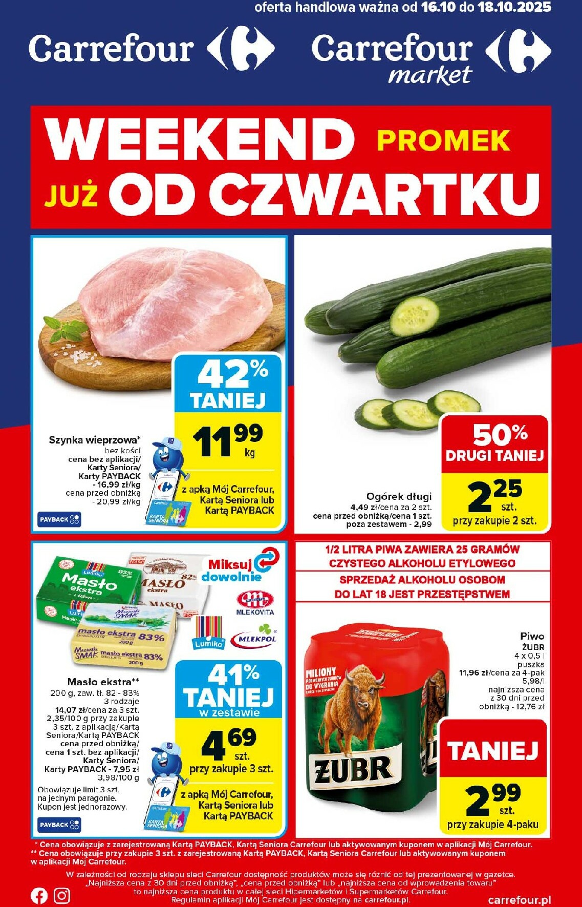carrefour - Gazetka Carrefour - Weekend promek już od czwartku - ważna od 16.10. do 18.10.
