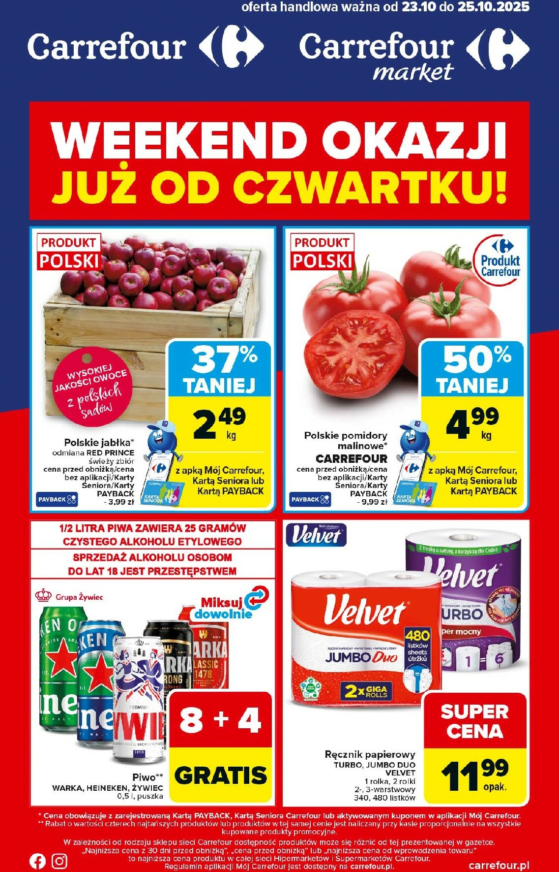 carrefour - Gazetka Carrefour - Weekend okazji już od czwartku - ważna od 23.10. do 25.10.