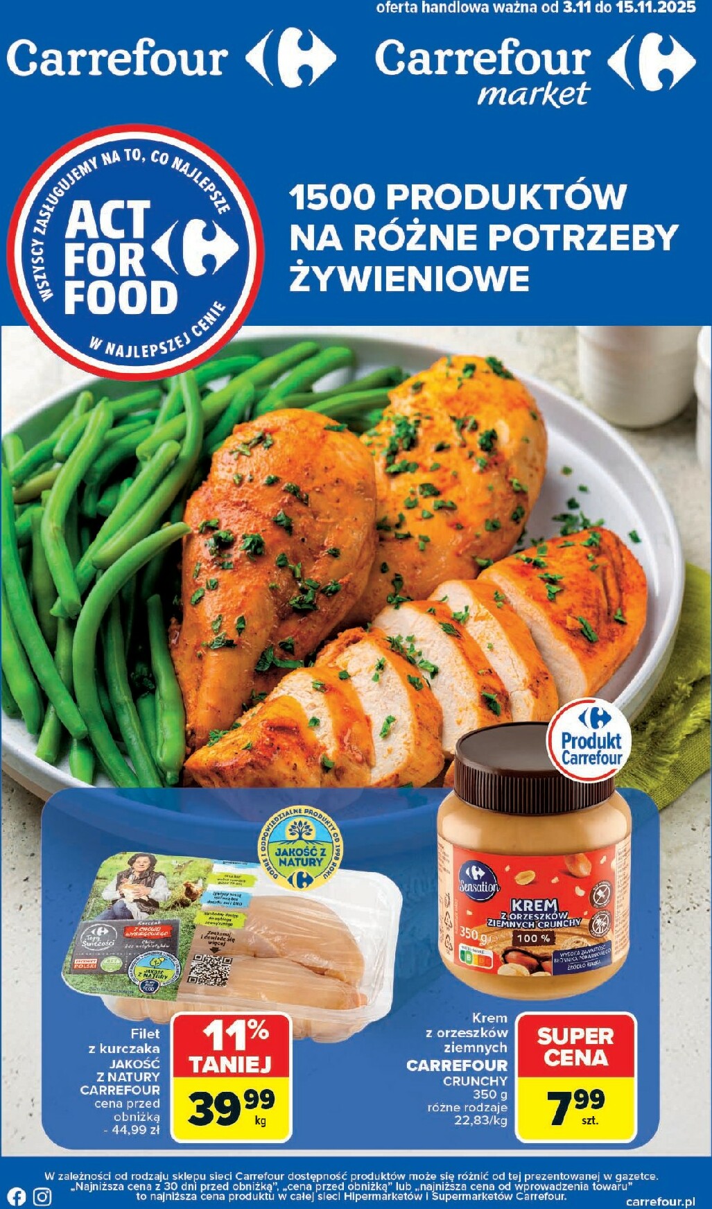 carrefour - Gazetka Carrefour - Act for food - ważna od 03.11. do 15.11.