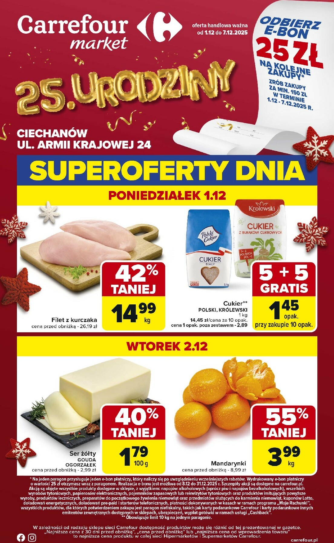 carrefour - Gazetka Carrefour - Urodziny Carrefour Market Ciechanów - ważna od 01.12. do 07.12.