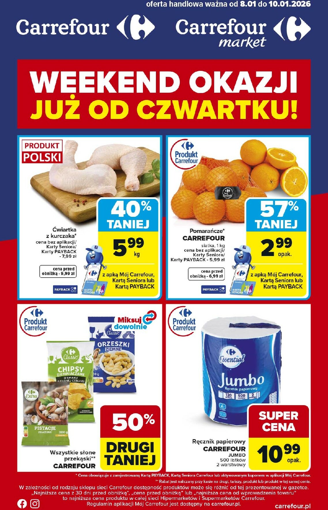 carrefour - Gazetka Carrefour - Weekend okazji już od czwartku - ważna od 08.01. do 10.01.