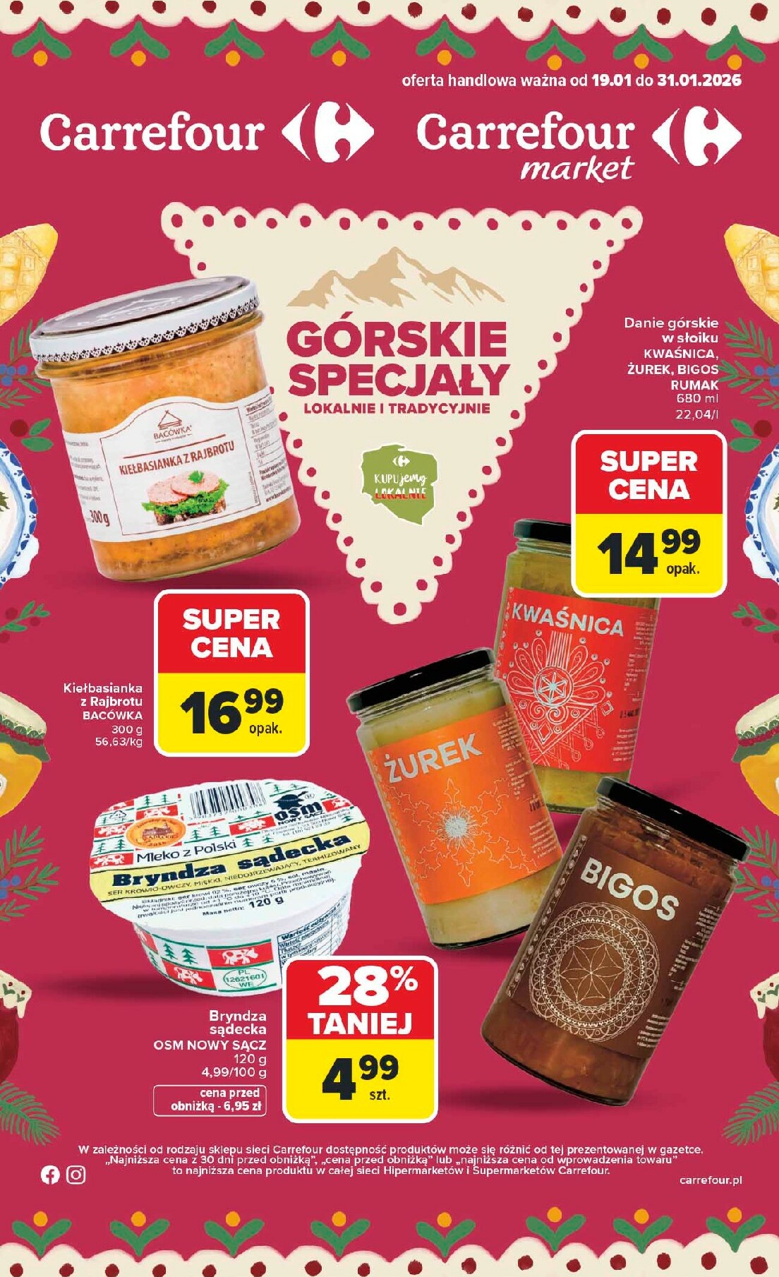carrefour - Gazetka Carrefour - Górskie specjały - ważna od 19.01. do 31.01.