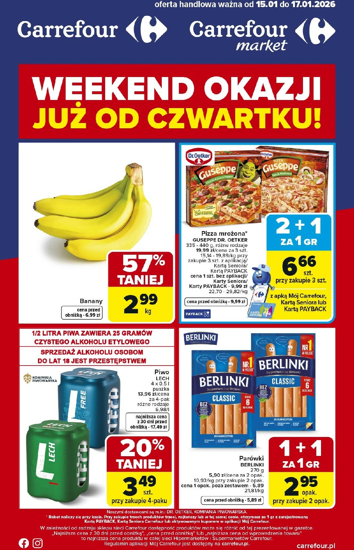 carrefour - Gazetka Carrefour - Weekend okazji już od czwartku! - ważna od 15.01. do 17.01.