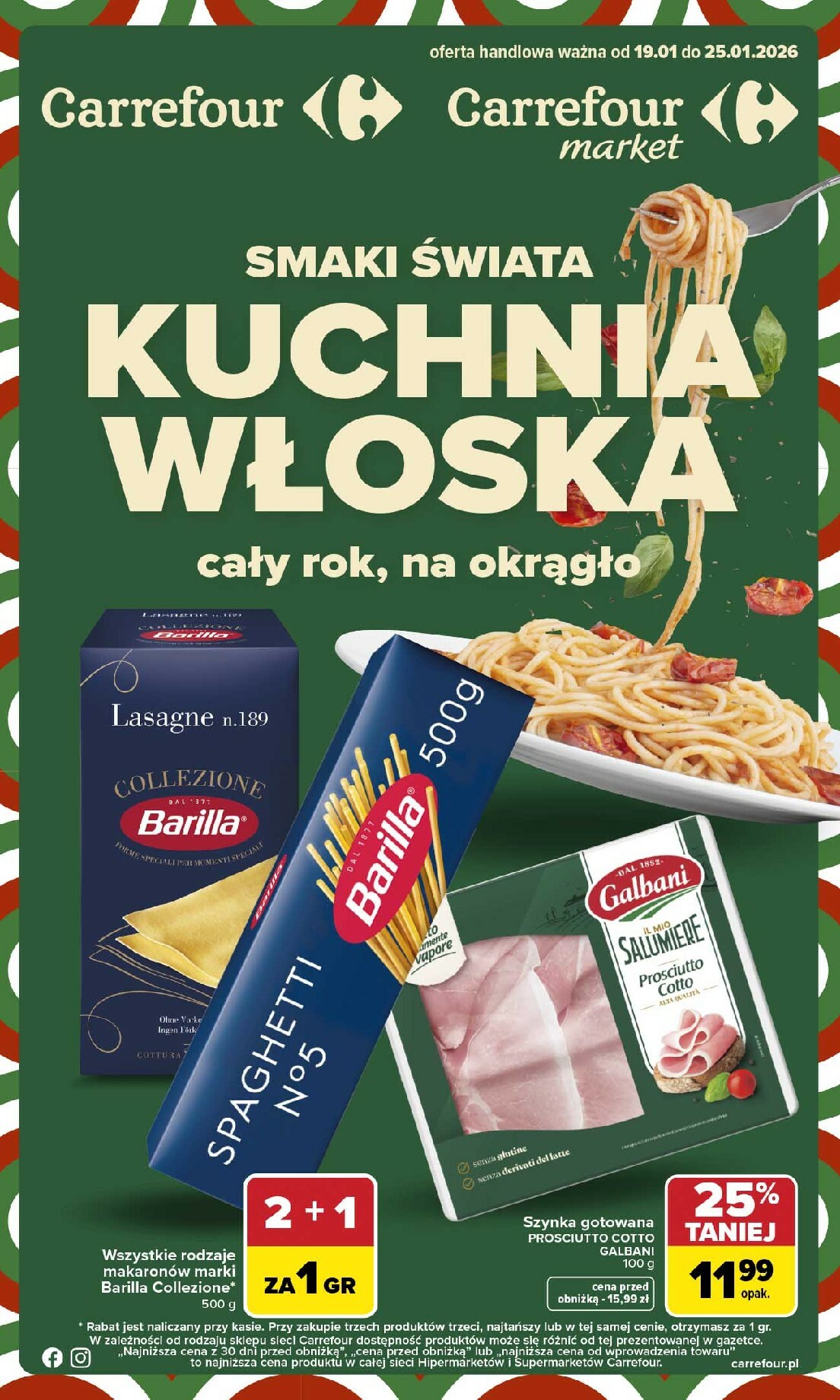 carrefour - Gazetka Carrefour - Kuchnia włoska - ważna od 19.01. do 25.01.