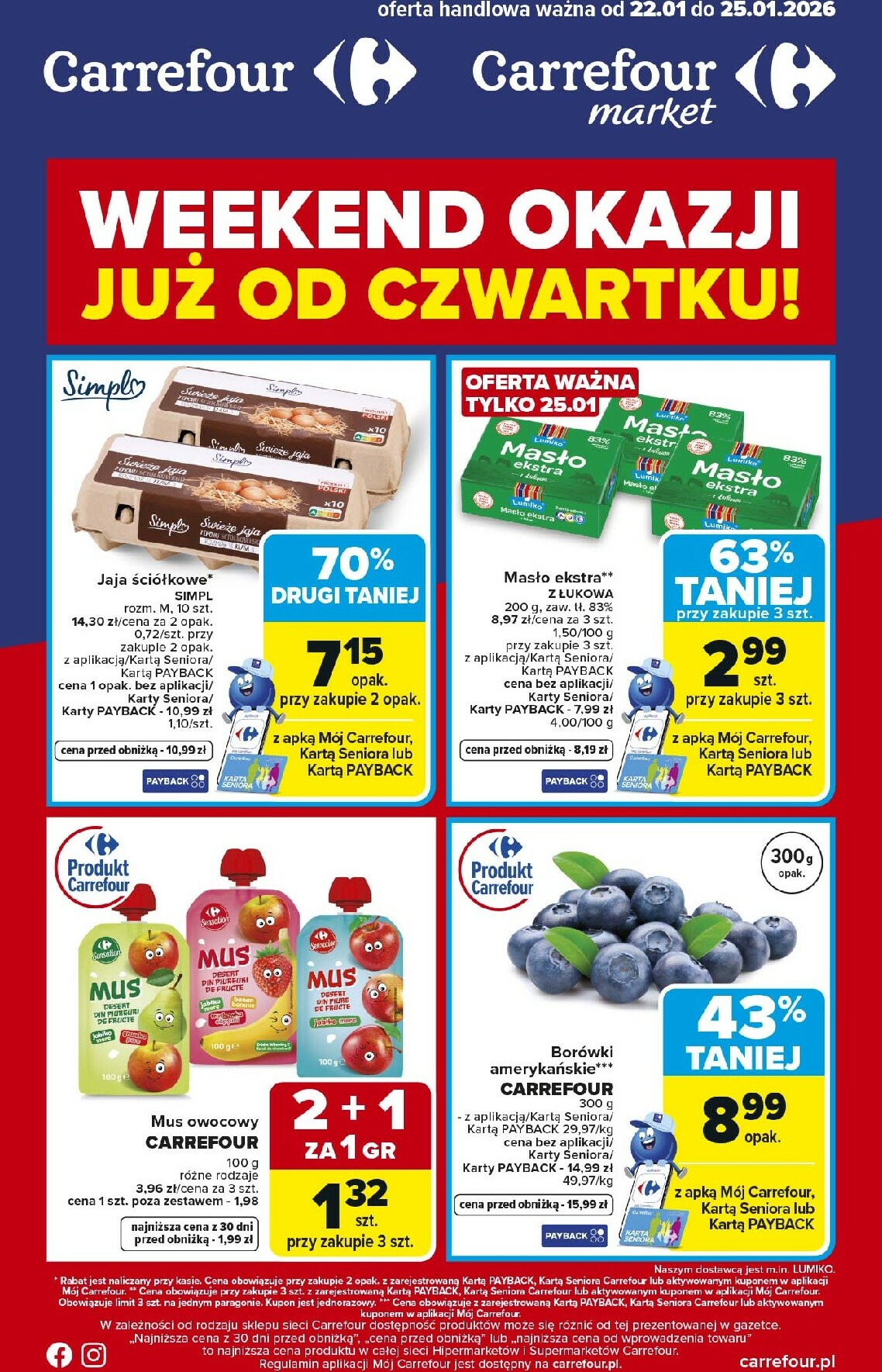 carrefour - Gazetka Carrefour - Weekend okazji już od czwartku! - ważna od 22.01. do 25.01.