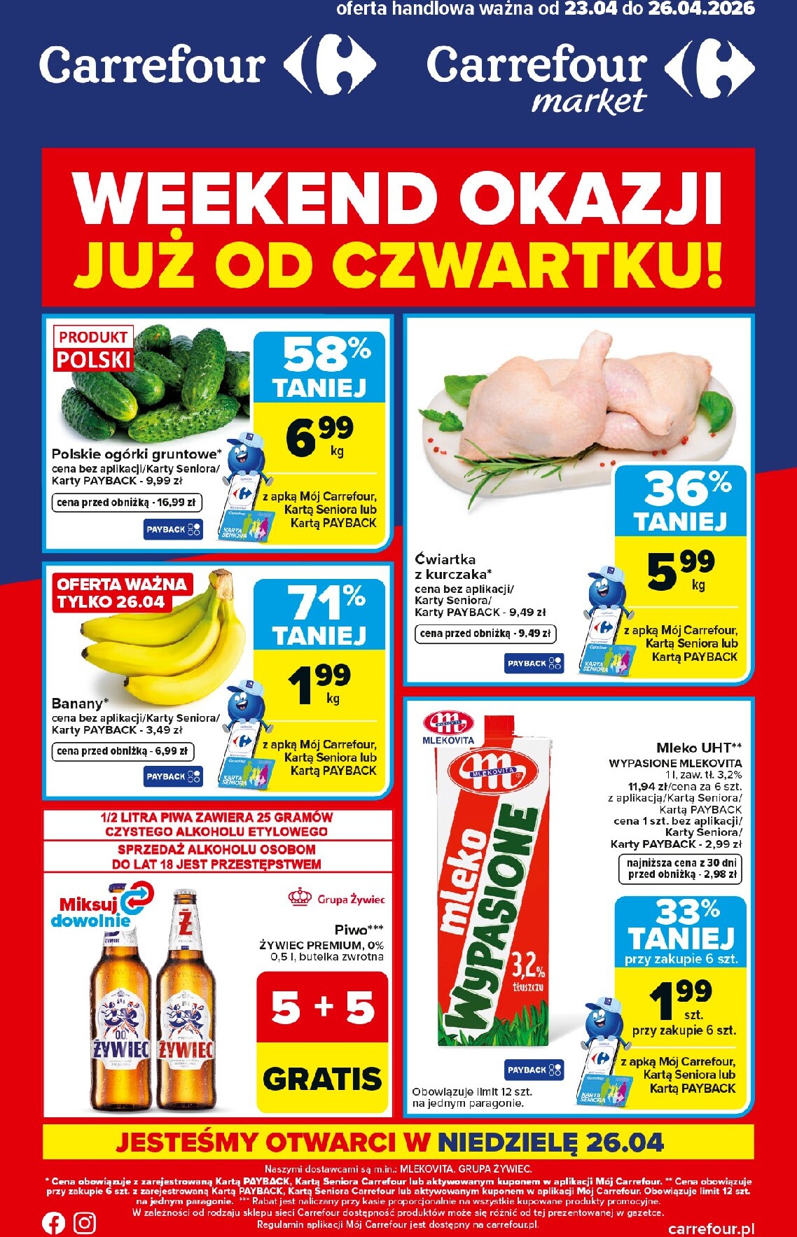 carrefour - Nowa gazetka Carrefour - Weekend promek już od czwartku ważna od 23.04.2026 do 26.04.2026