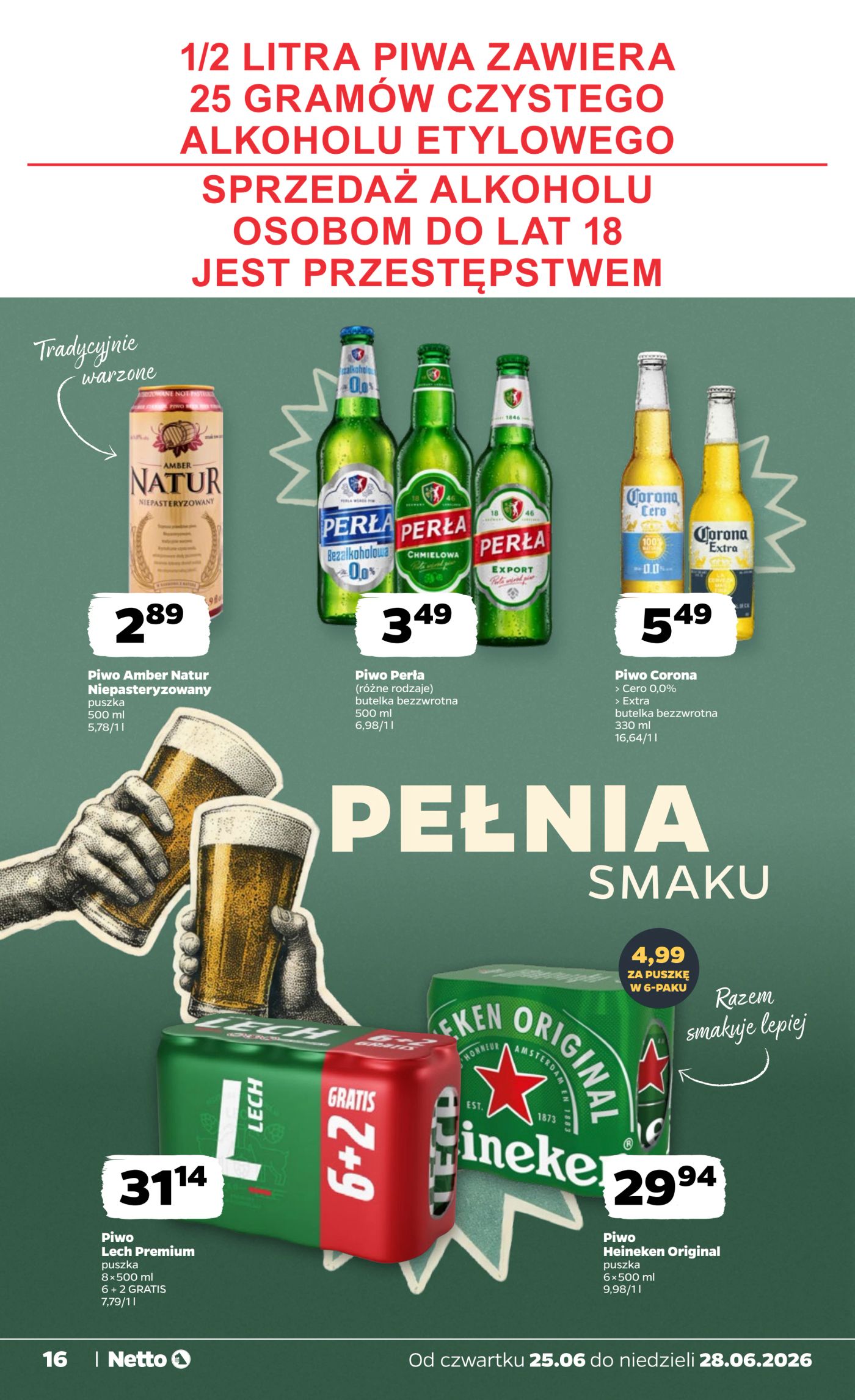 netto - Nowa gazetka Netto - Świeżo i Tanio ważna od 25.06.2026 do 28.06.2026 - page: 16