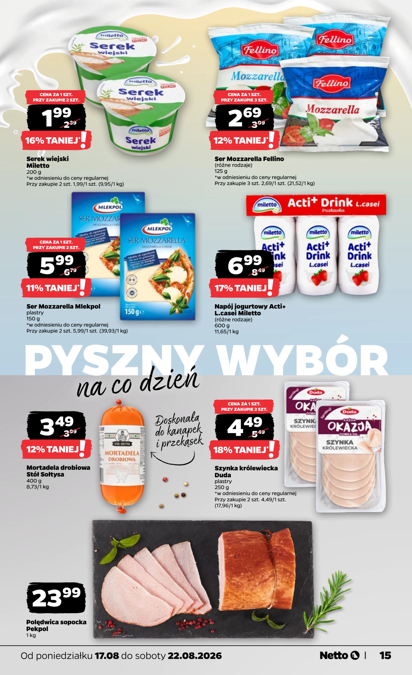 netto - Nowa gazetka Netto - Food ważna od 17.08.2026 do 22.08.2026 - page: 15