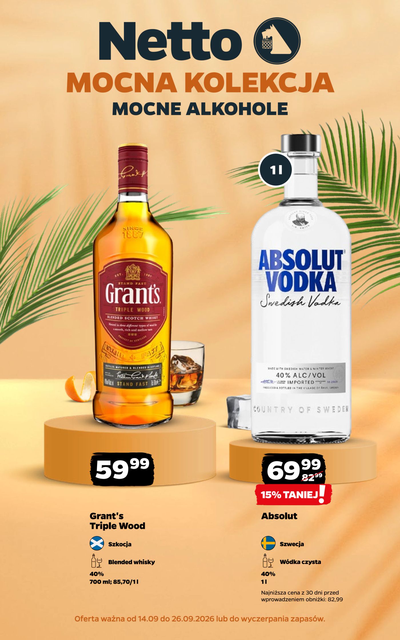netto - Aktualna gazetka Netto - Mocne alkohole ważna od 14.09.2026 do 26.09.2026