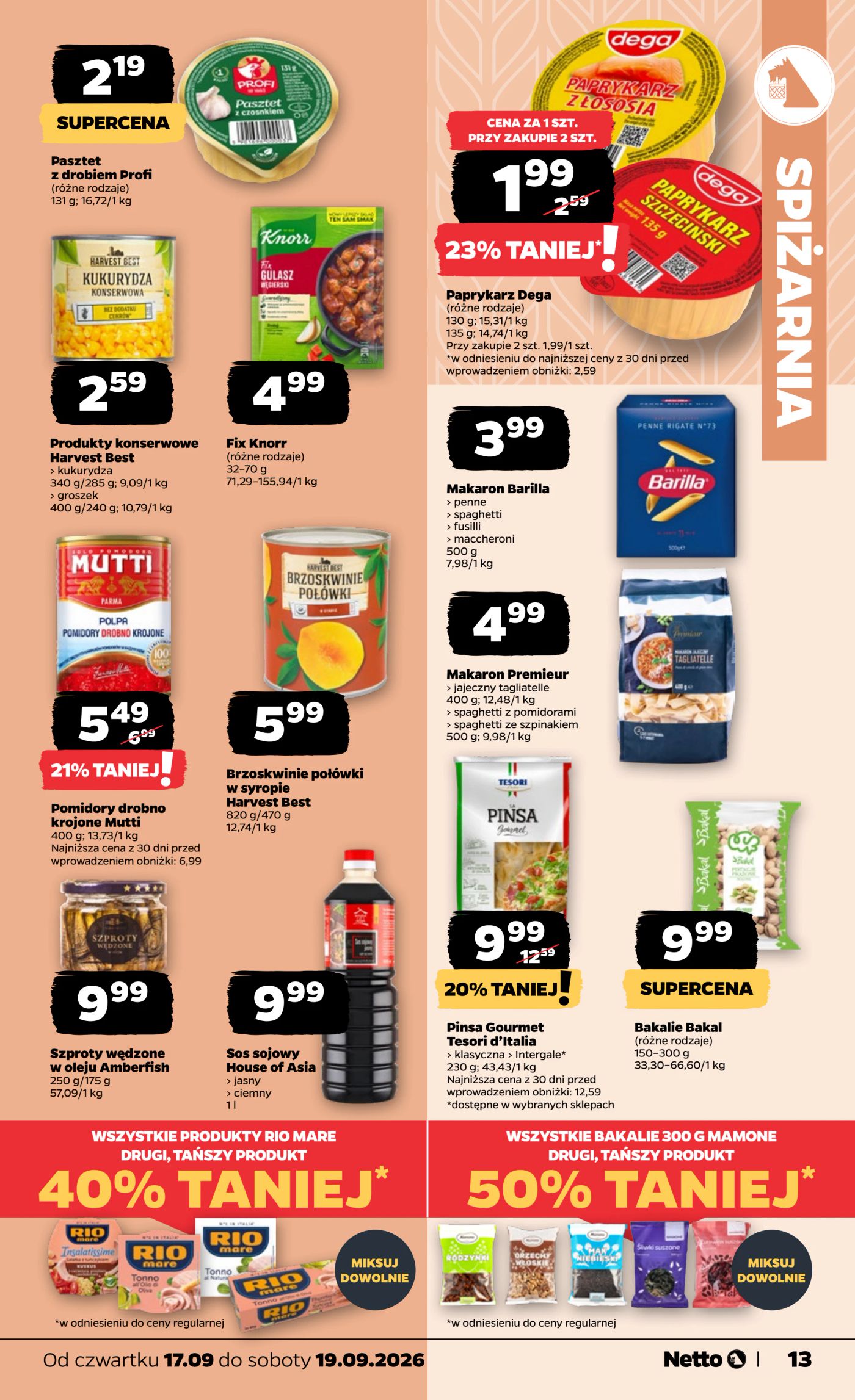 netto - Nowa gazetka Netto - Food ważna od 17.09.2026 do 19.09.2026 - page: 13