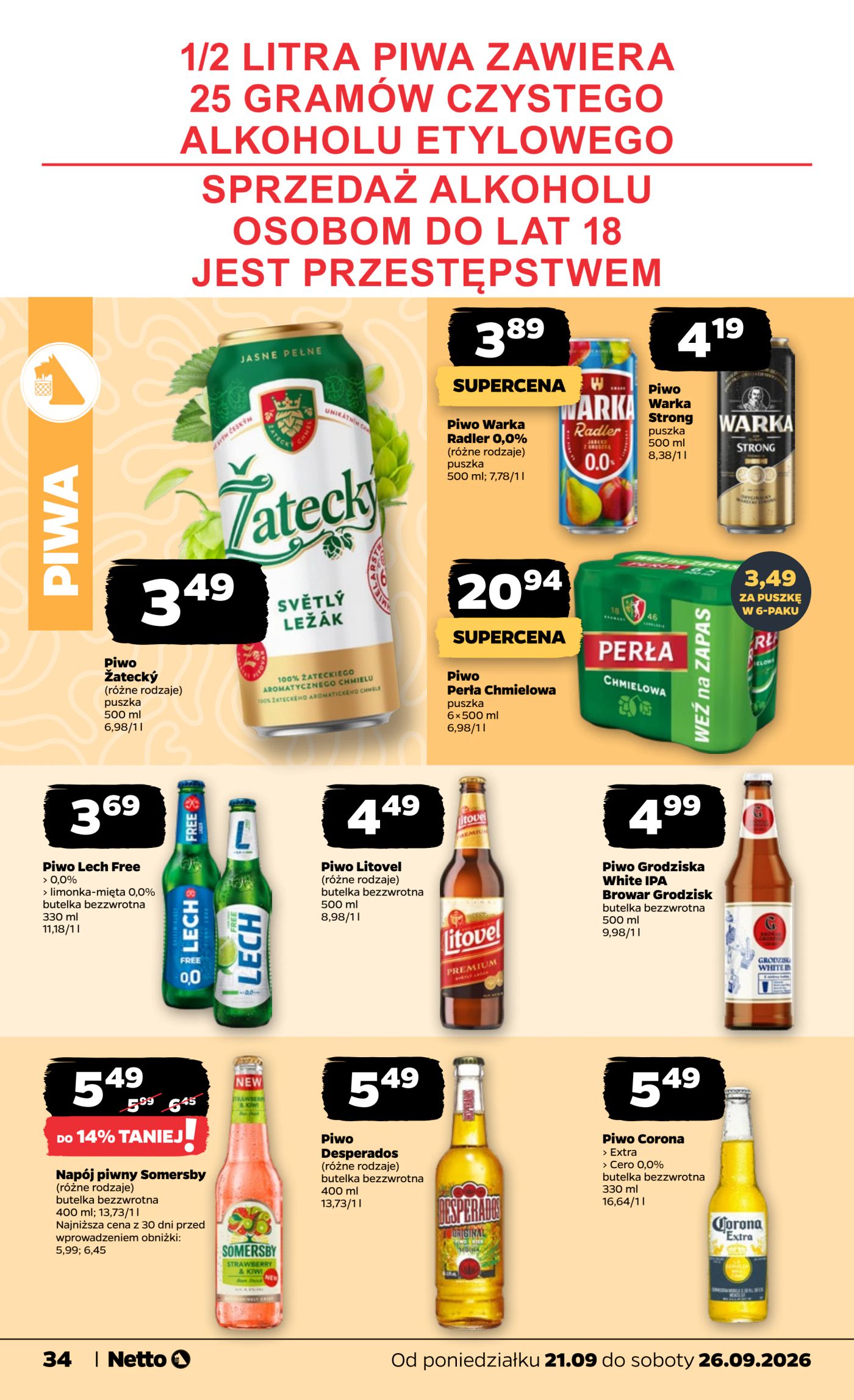 netto - Nowa gazetka Netto - Food ważna od 21.09.2026 do 26.09.2026 - page: 34