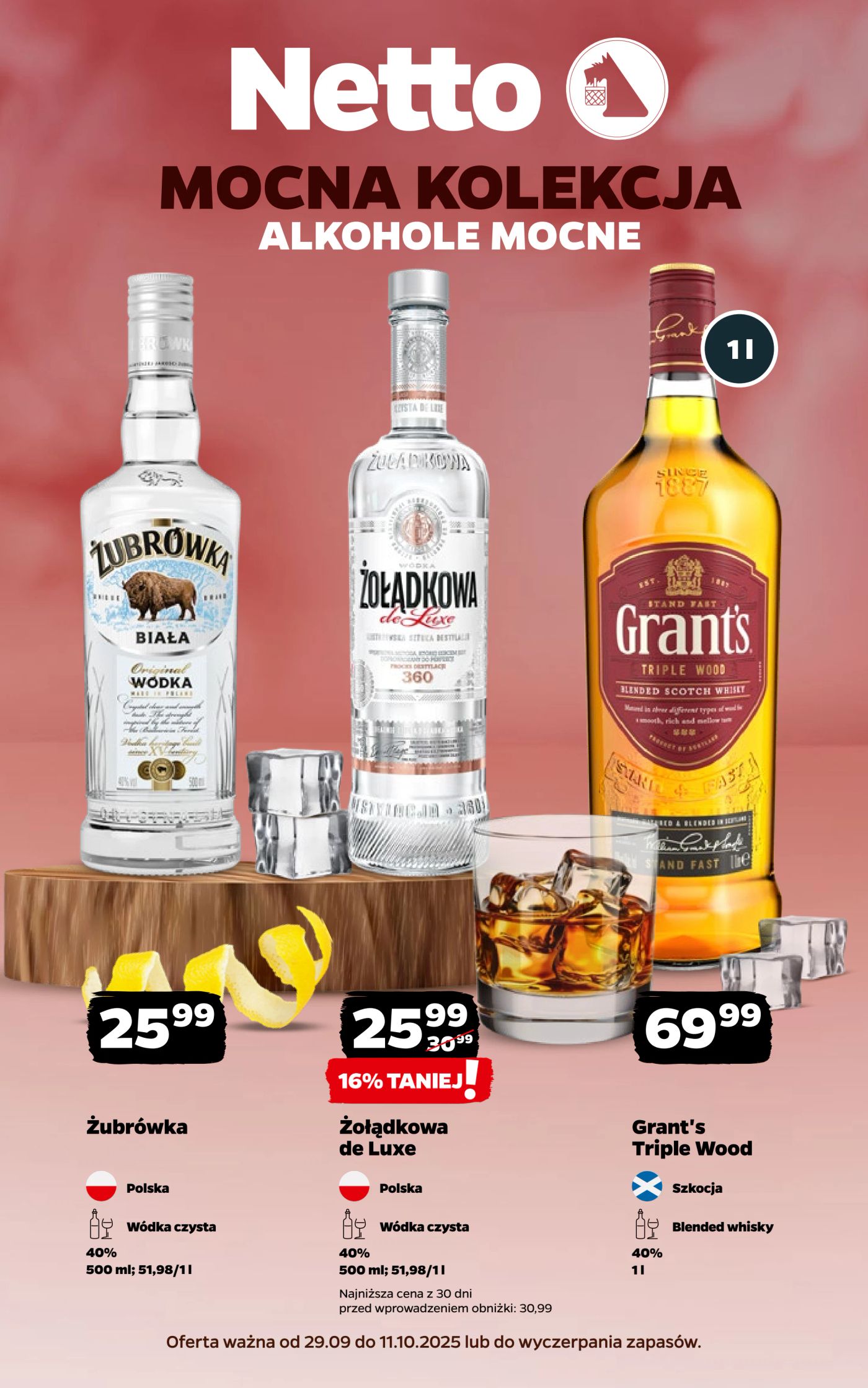 netto - Gazetka Netto - Alkohole mocne - ważna od 29.09. do 11.10.