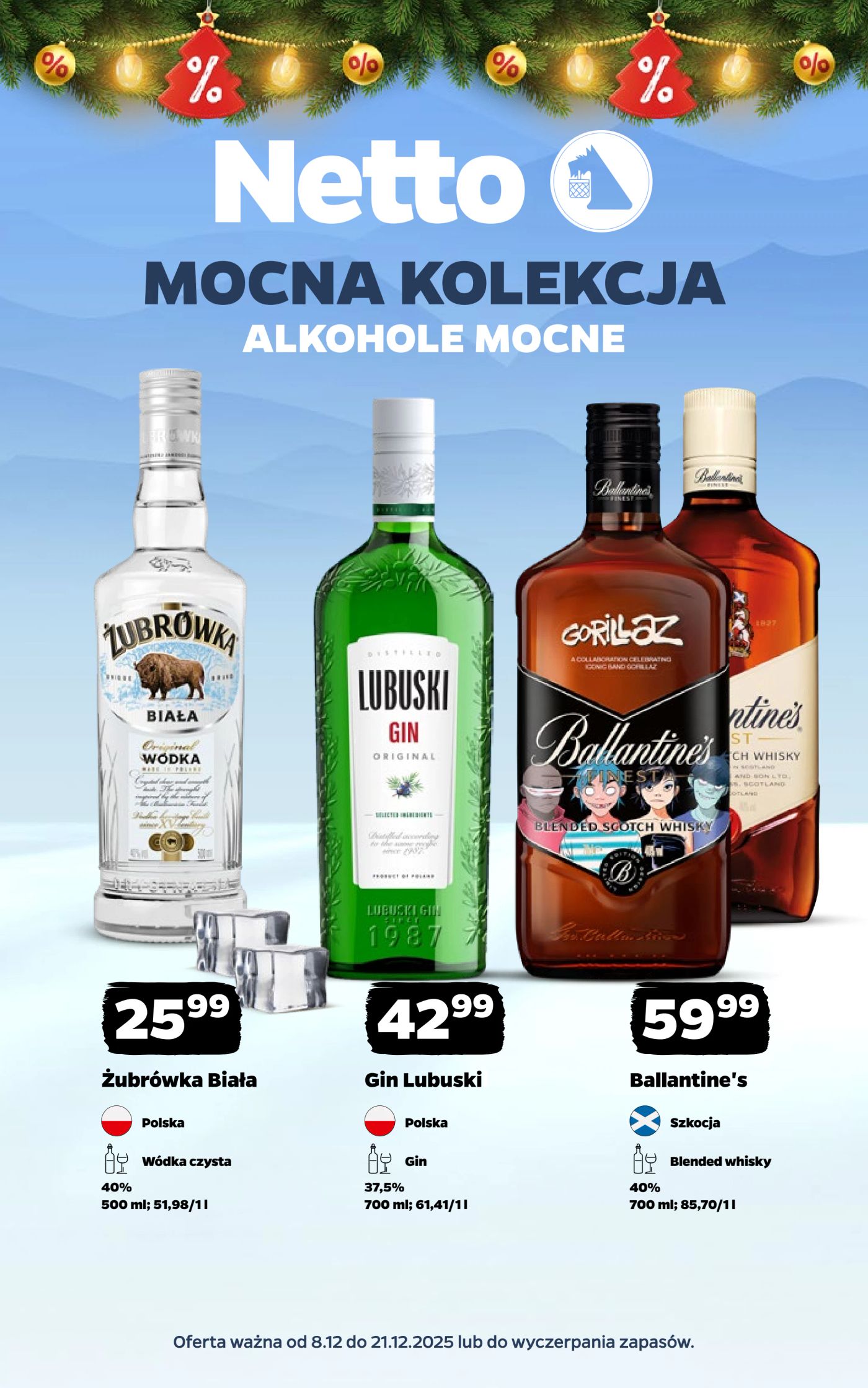 netto - Gazetka Netto - Alkohole mocne - ważna od 08.12. do 21.12.