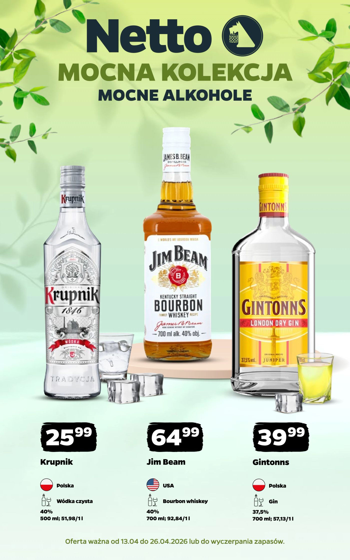 netto - Aktualna gazetka Netto - Mocne alkohole ważna od 13.04.2026 do 26.04.2026