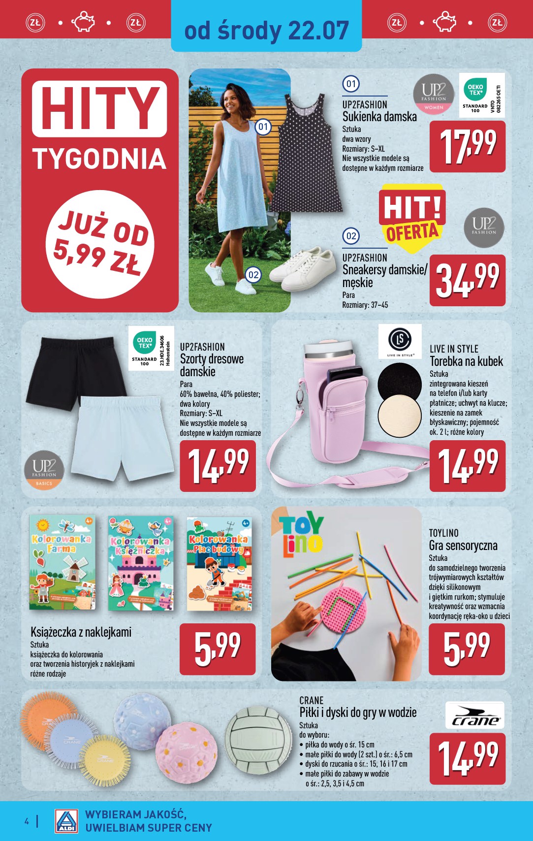 aldi - Nowa gazetka ALDI - Artykuły przemysłowe i tekstylia ważna od 22.07.2026 do 25.07.2026 - page: 4