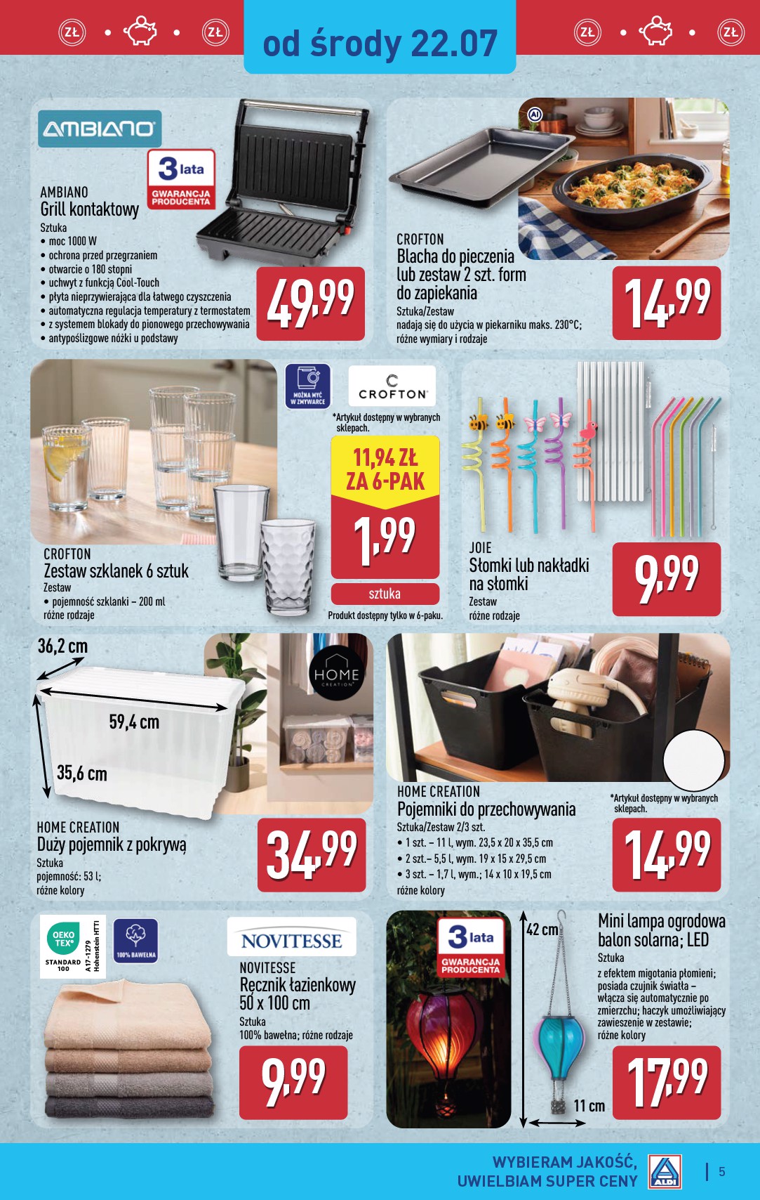 aldi - Nowa gazetka ALDI - Artykuły przemysłowe i tekstylia ważna od 22.07.2026 do 25.07.2026 - page: 5