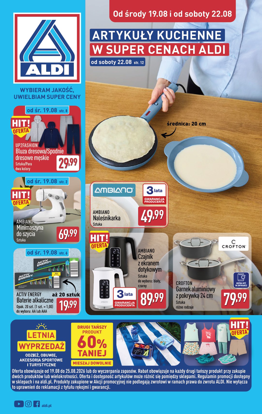 aldi - Nowa gazetka ALDI - Artykuły przemysłowe i tekstylia ważna od 19.08.2026 do 22.08.2026