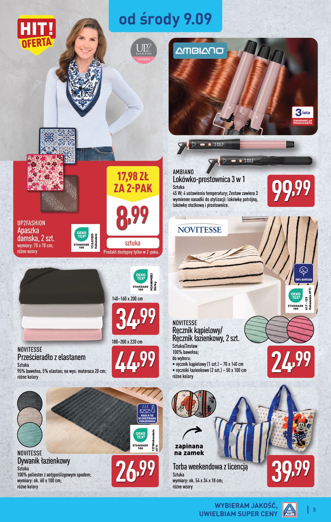 aldi - Nowa gazetka ALDI - Artykuły przemysłowe i tekstylia ważna od 09.09.2026 do 12.09.2026 - page: 5