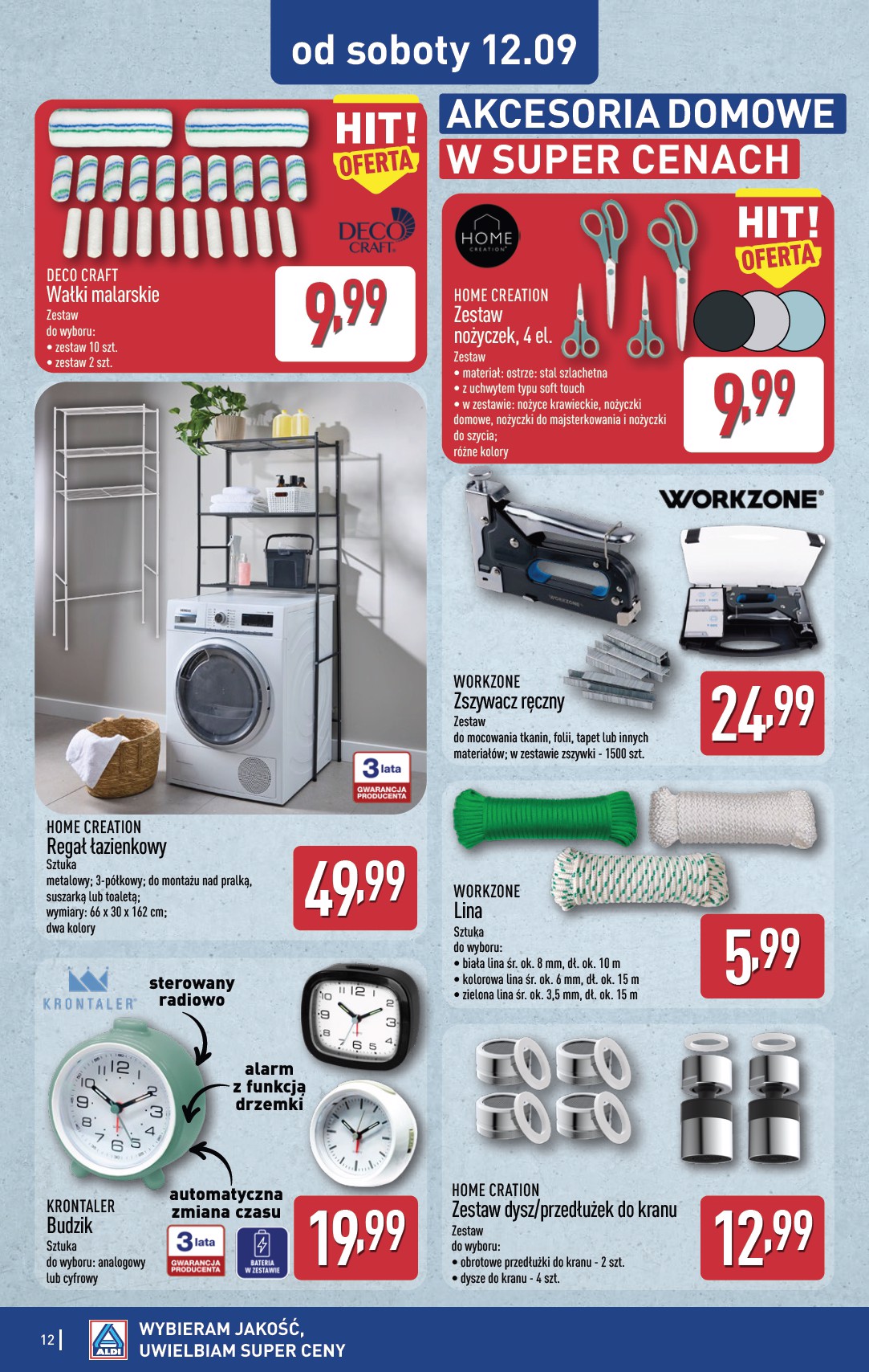 aldi - Nowa gazetka ALDI - Artykuły przemysłowe i tekstylia ważna od 09.09.2026 do 12.09.2026 - page: 12
