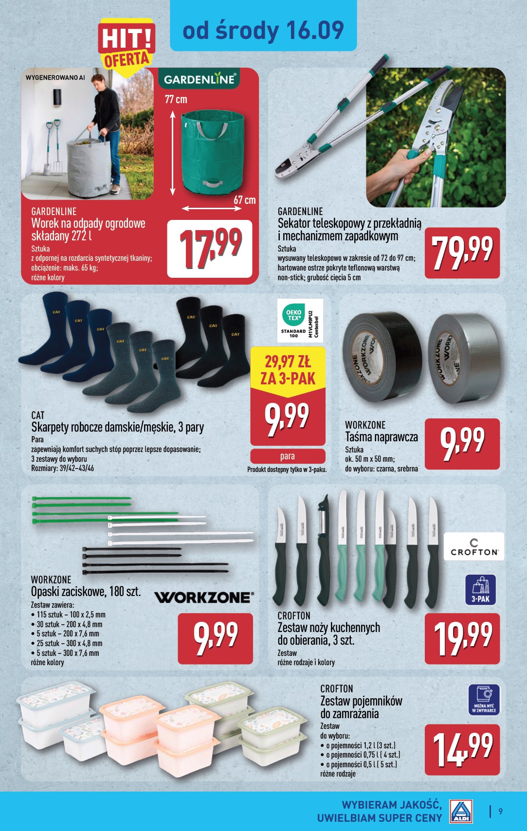 aldi - Nowa gazetka ALDI - Artykuły przemysłowe i tekstylia ważna od 16.09.2026 do 19.09.2026 - page: 9