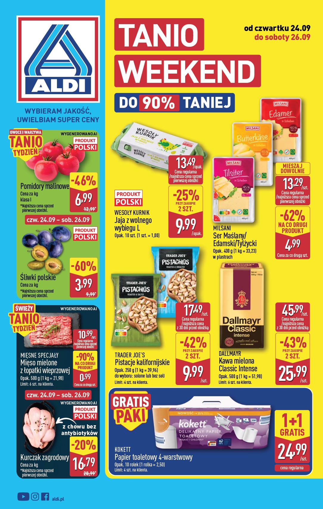aldi - Nowa gazetka ALDI - Oferta Weekendowa ważna od 24.09.2026 do 26.09.2026 - page: 1