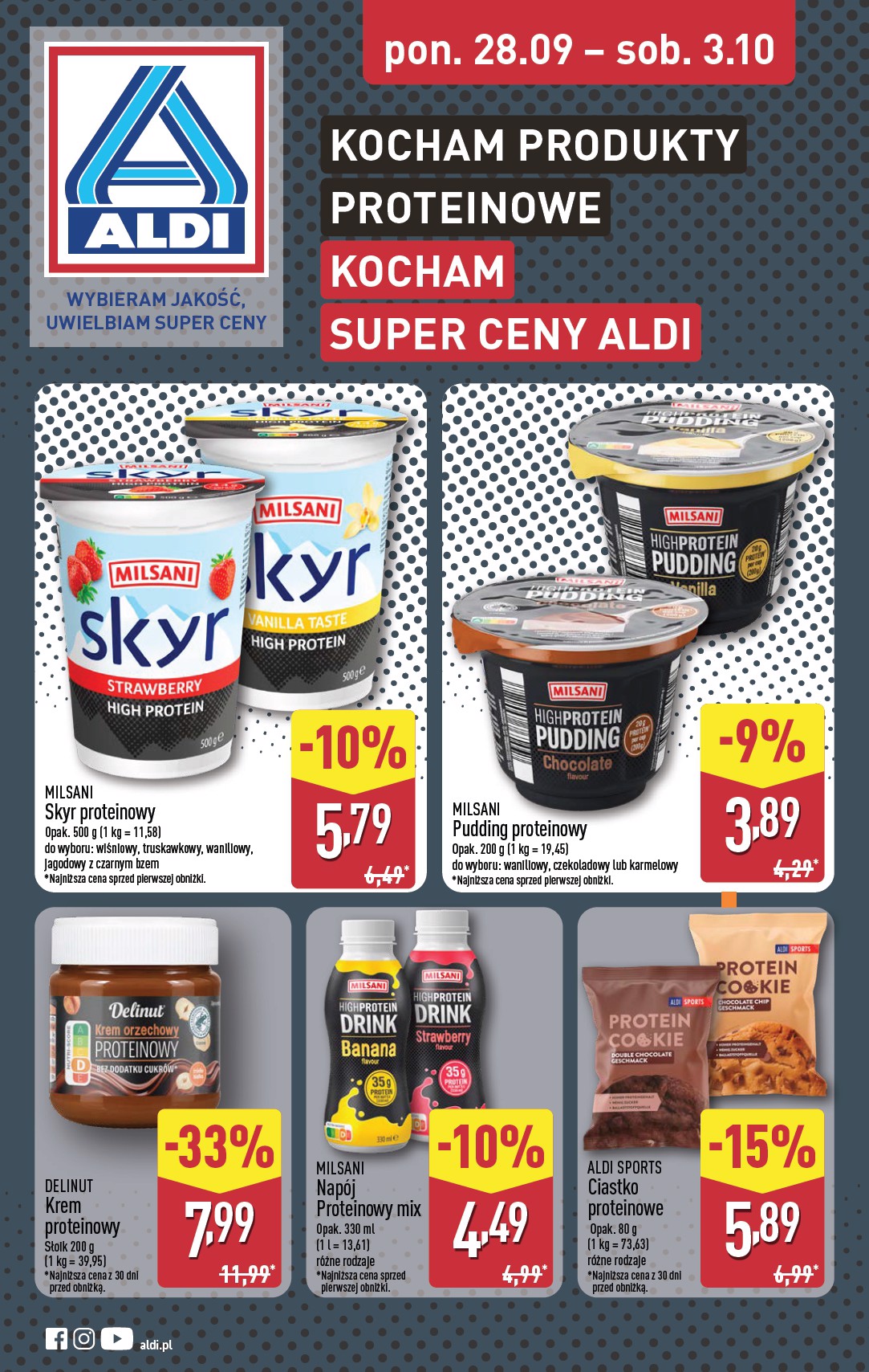 aldi - Nowa gazetka ALDI - Produkty proteinowe ważna od 28.09.2026 do 03.10.2026