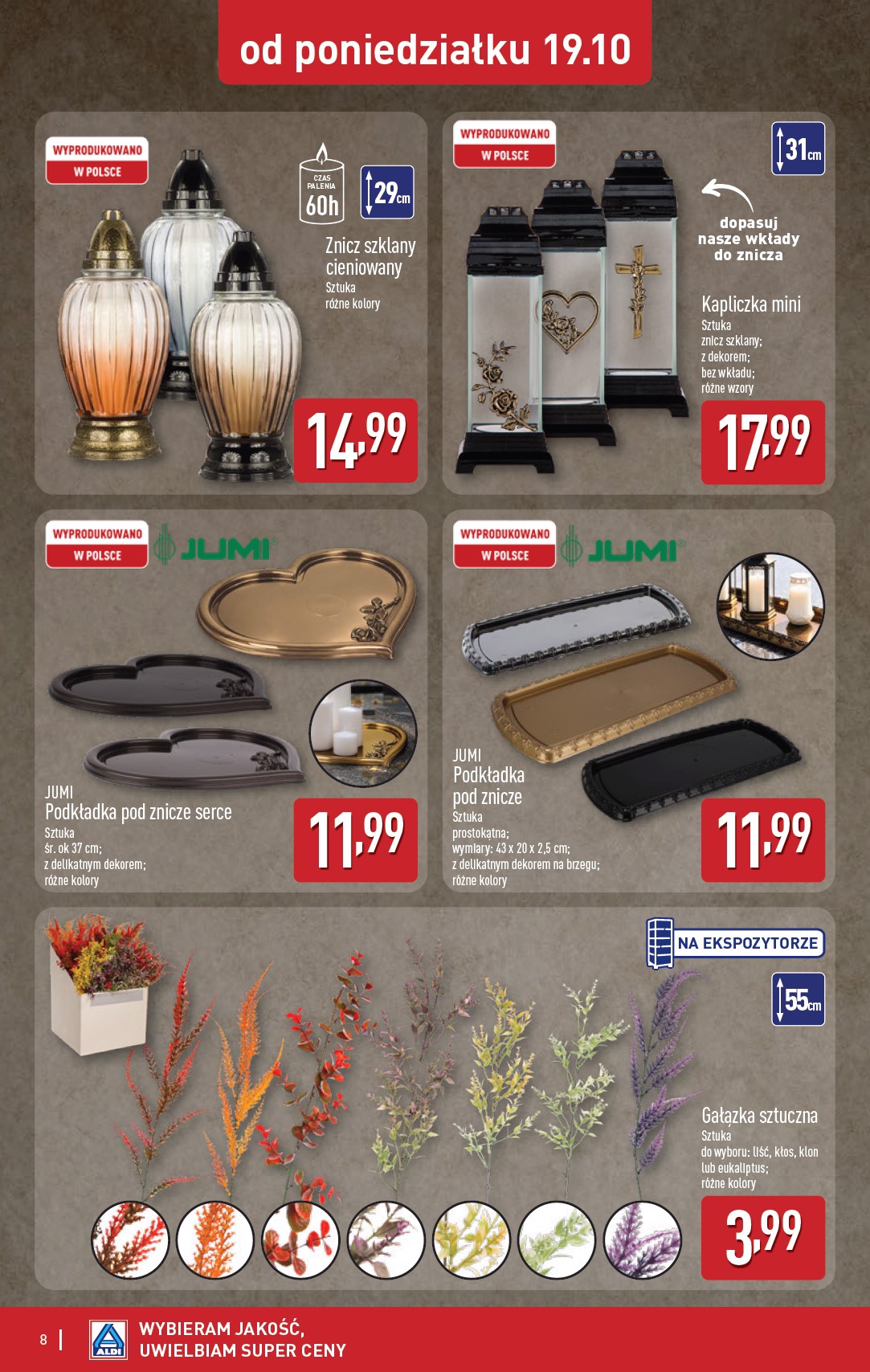 aldi - Nowa gazetka ALDI - Znicze i stroiki ważna od 19.10.2026 do 24.10.2026 - page: 8