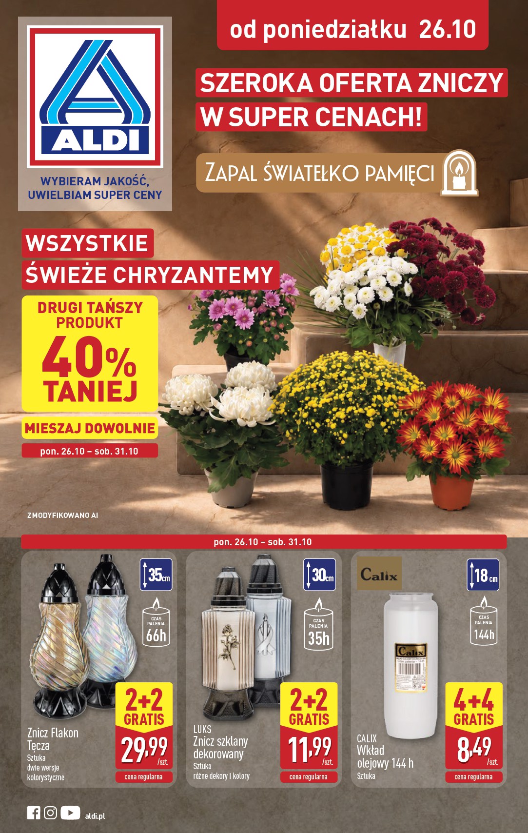 aldi - Nowa gazetka ALDI - Znicze i stroiki ważna od 26.10.2026 do 31.10.2026 - page: 1