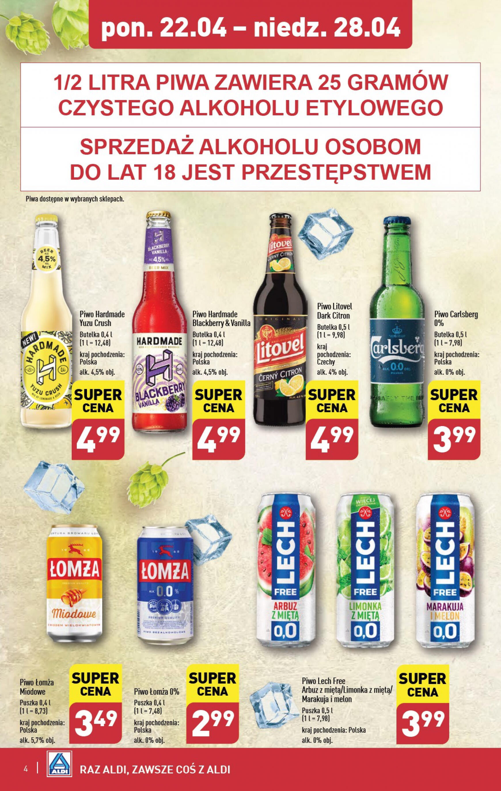 aldi - Aldi - Festiwal piwa w super cenach gazetka aktualna ważna od 22.04. - 28.04. - page: 4