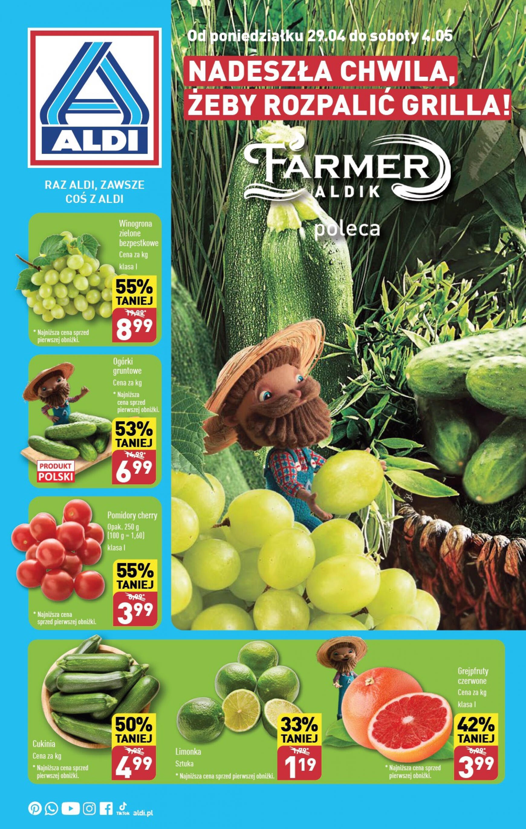 aldi - ALDI - Farmer ALDIK poleca świeże owoce i warzywa gazetka aktualna ważna od 29.04. - 04.05. - page: 1