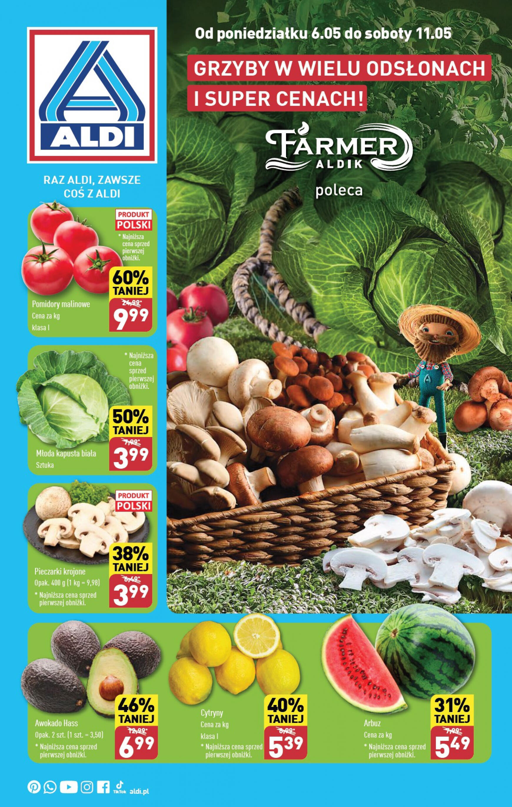aldi - ALDI - Farmer ALDIK poleca świeże owoce i warzywa gazetka aktualna ważna od 06.05. - 11.05.