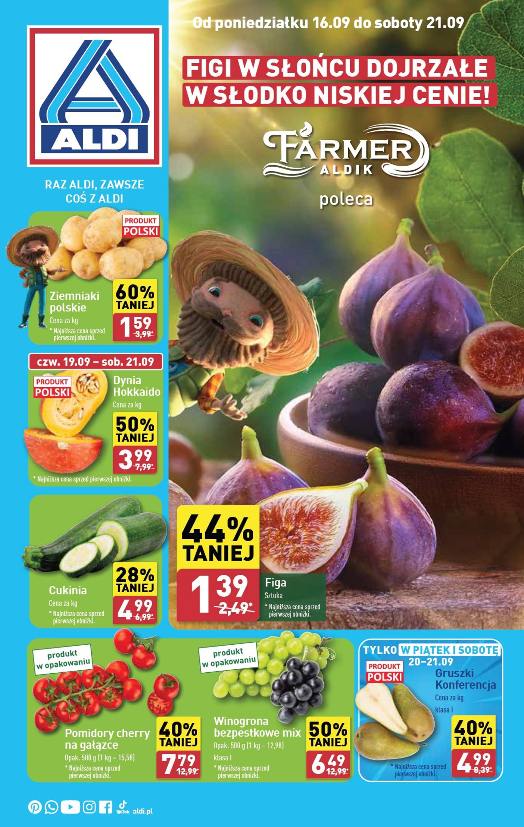 aldi - Aktualna ALDI - Farmer Aldik gazetka ważna od 16.09. - 21.09. - page: 1