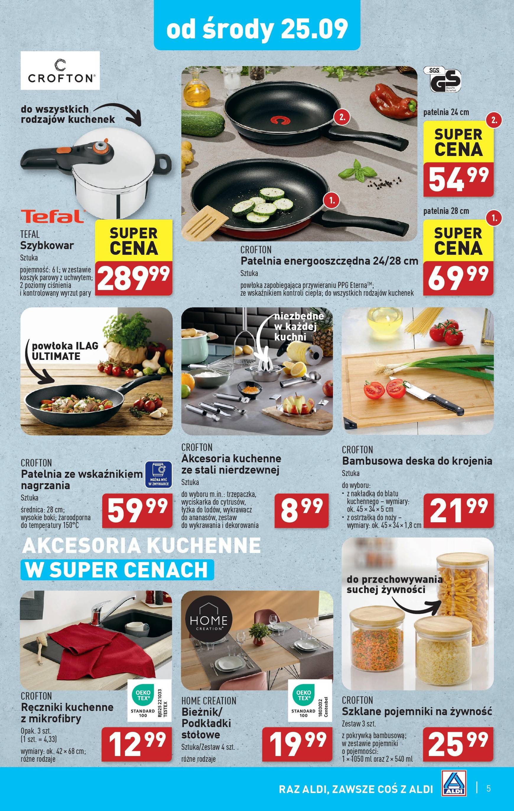 aldi - Aktualna ALDI - Artykuły przemysłowe i tekstylia gazetka ważna od 23.09. - 28.09. - page: 5