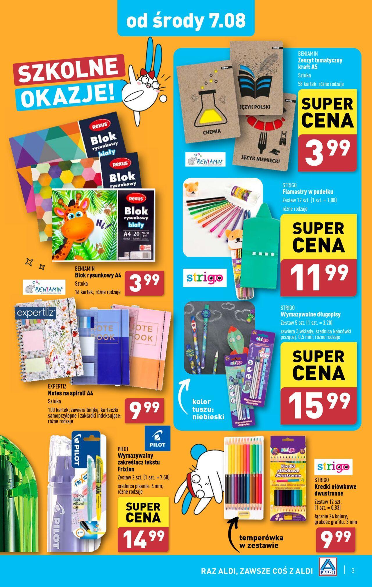 aldi - Aldi Gazetka - Szkolna wyprawka w super cenach od środy 07.08.2024 - page: 3