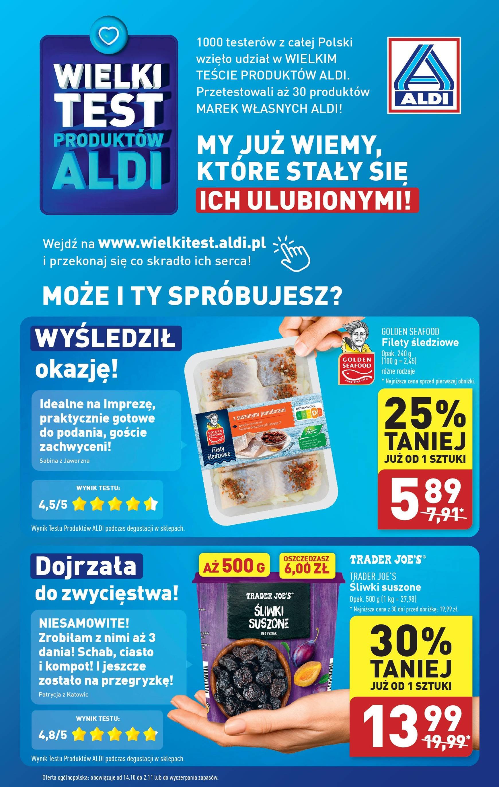 aldi - ALDI - Wielki test gazetka ważna od 28.10. - 02.11.