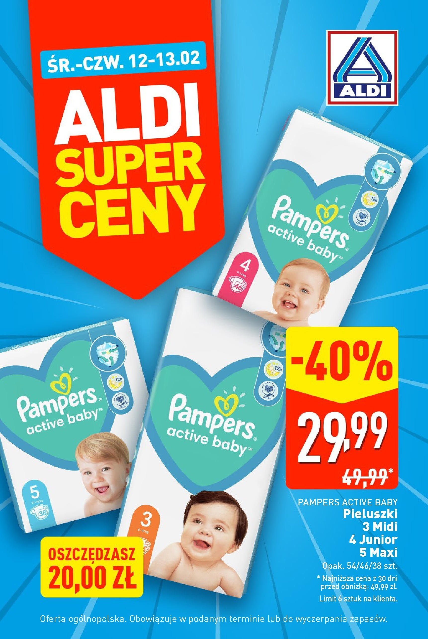 aldi - ALDI - Pampersy gazetka ważna od 12.02. - 13.02.