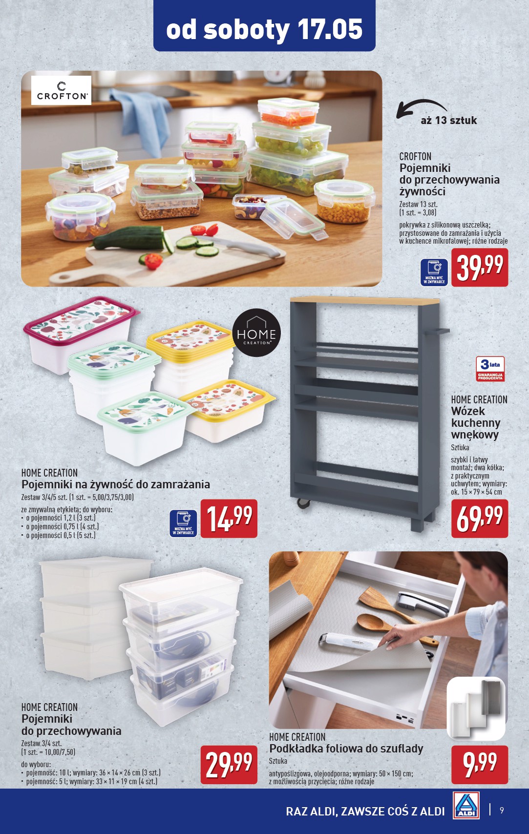 aldi - ALDI - Artykuły przemysłowe i tekstylia gazetka ważna od 14.05. - 17.05. - page: 9