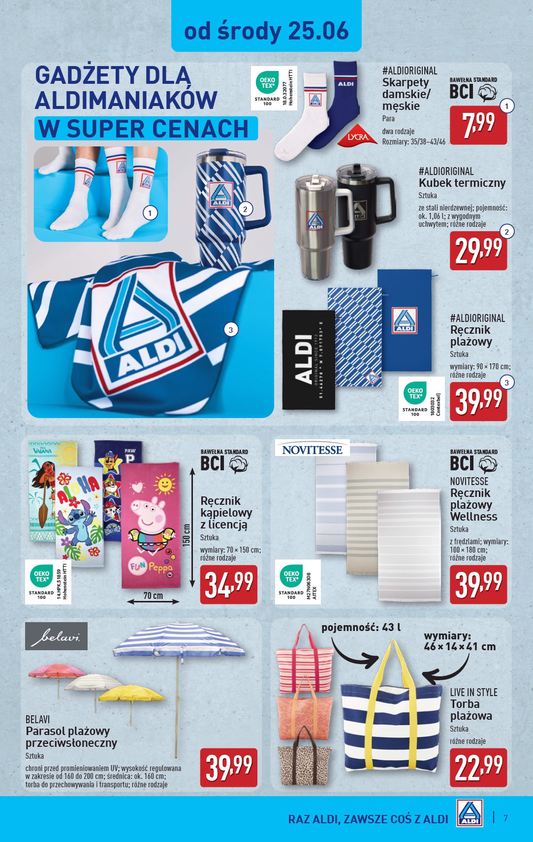 aldi - Gazetka ALDI - Artykuły przemysłowe i tekstylia ważna od 25.06. - 28.06. - page: 7