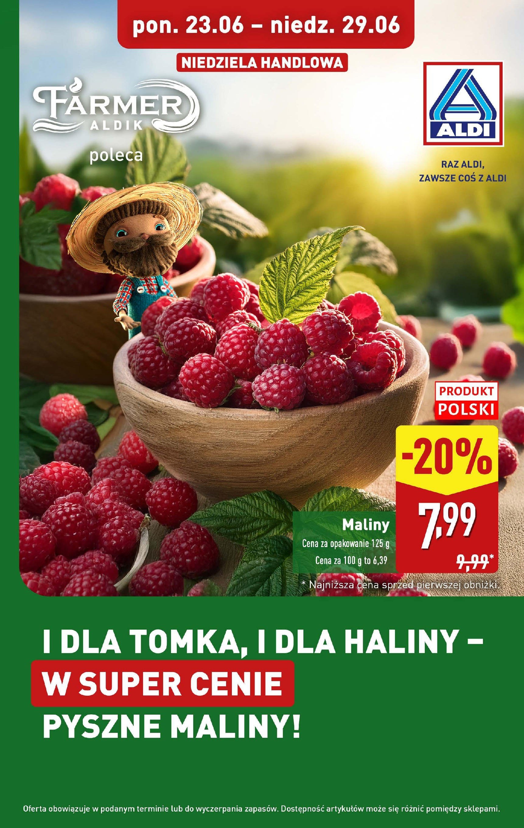 aldi - Gazetka ALDI - Maliny i truskawki ważna od 23.06. - 29.06.