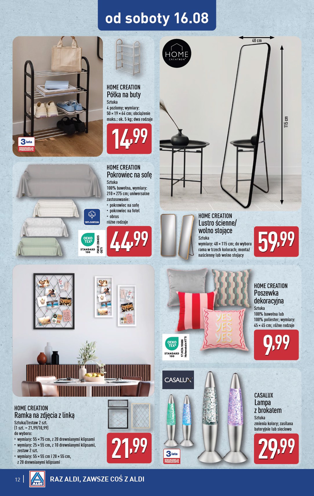 aldi - Gazetka ALDI - Artykuły przemysłowe i tekstylia - ważna od 13.08. do 16.08. - page: 12