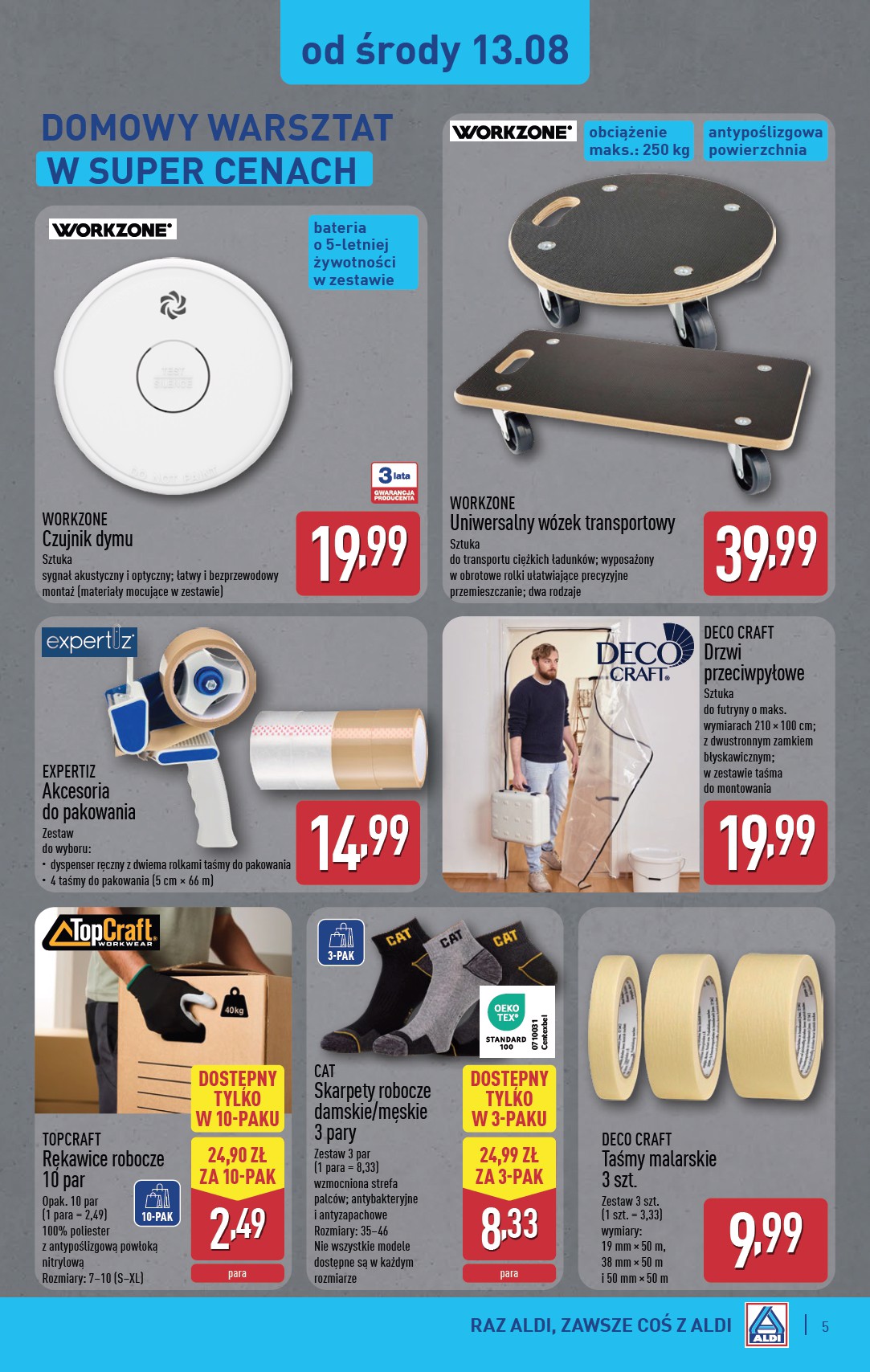 aldi - Gazetka ALDI - Artykuły przemysłowe i tekstylia - ważna od 13.08. do 16.08. - page: 5