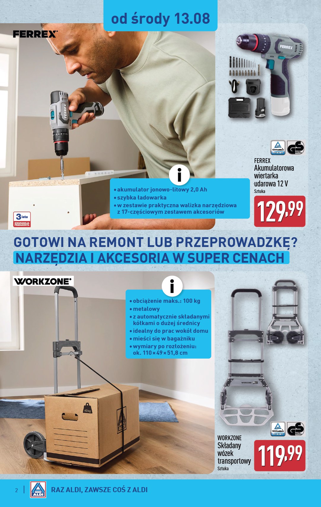 aldi - Gazetka ALDI - Artykuły przemysłowe i tekstylia - ważna od 13.08. do 16.08. - page: 2