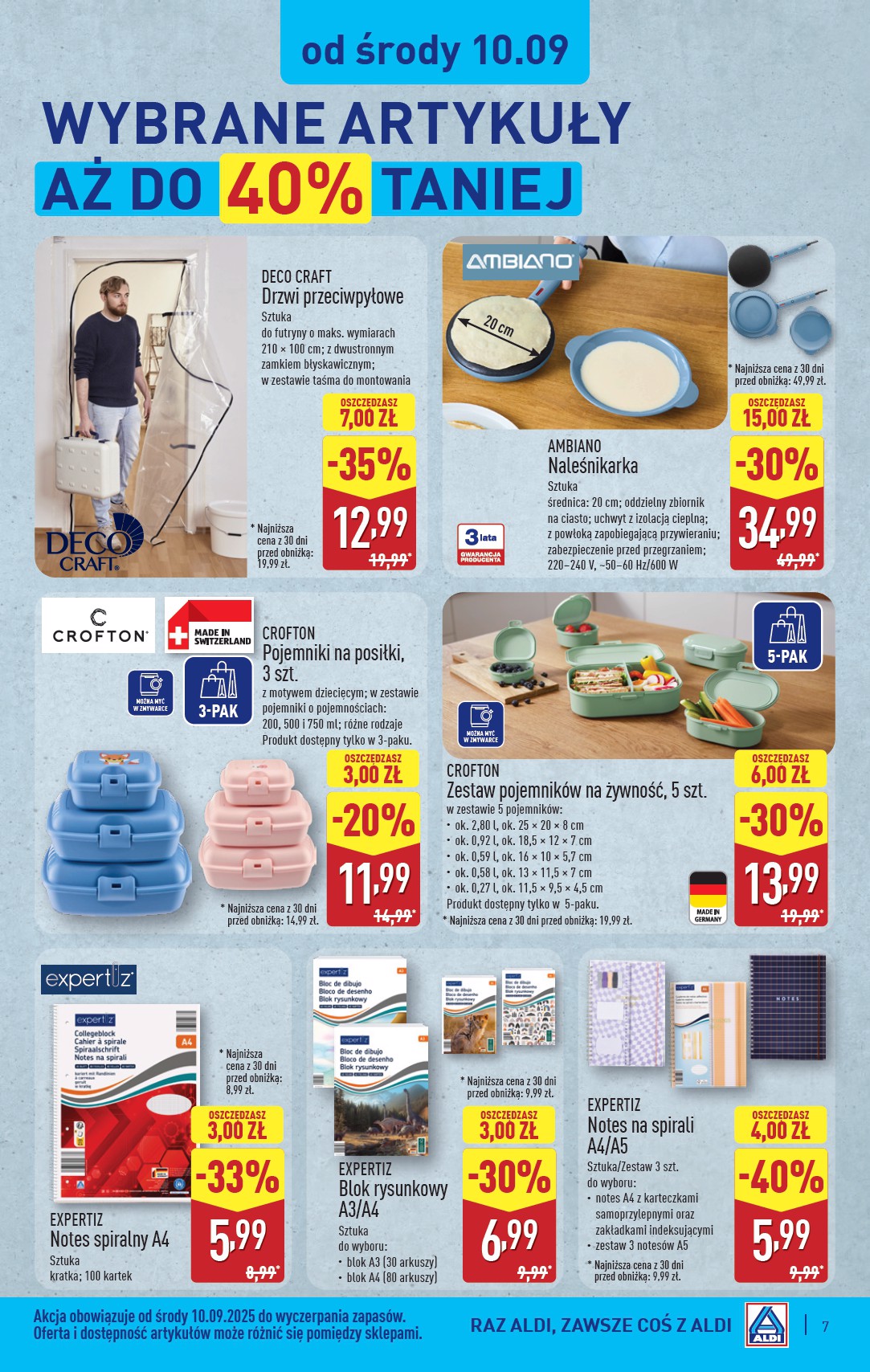 aldi - Gazetka ALDI - Artykuły przemysłowe i tekstylia - ważna od 10.09. do 13.09. - page: 7