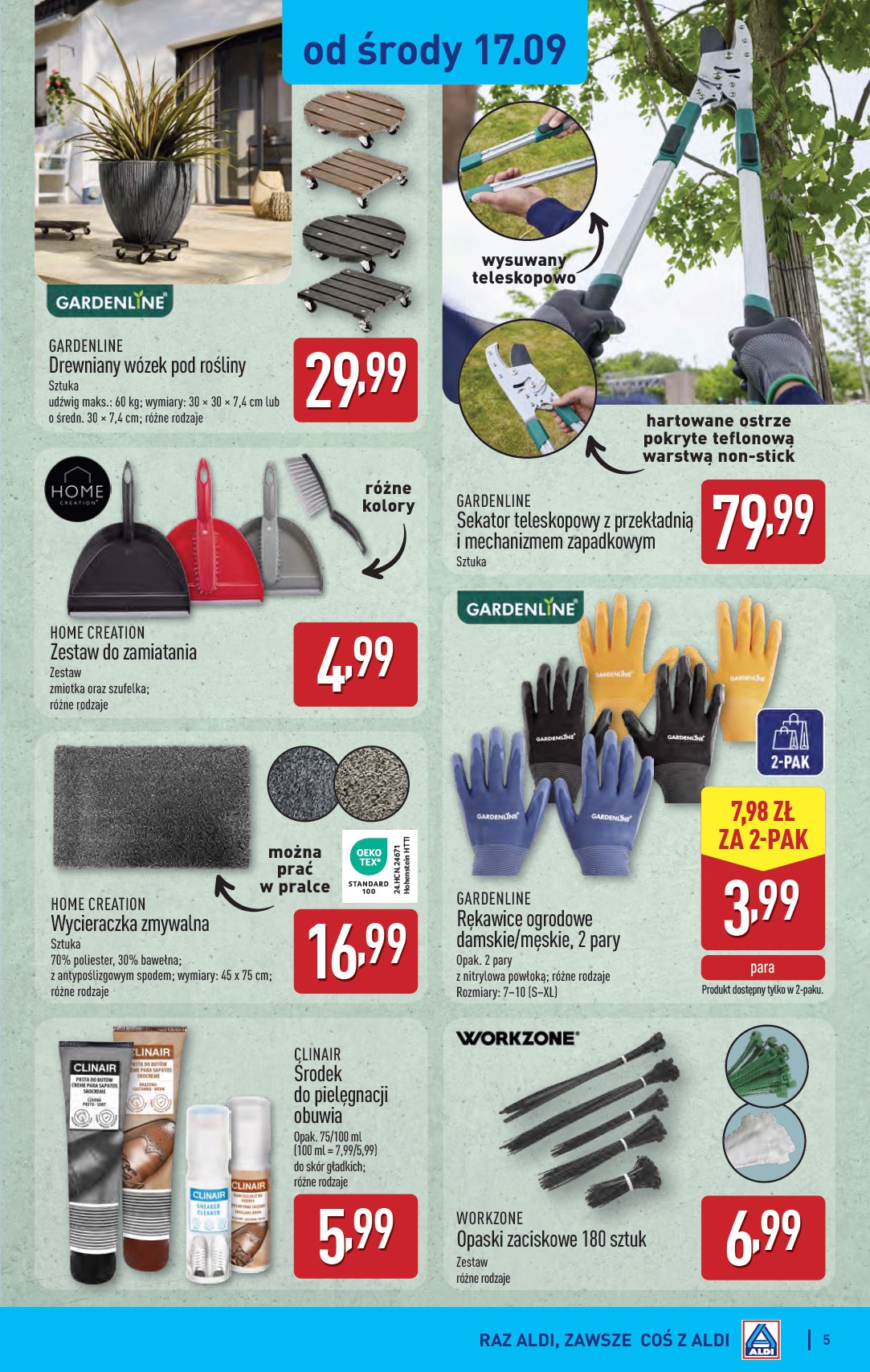 aldi - Gazetka ALDI - Artykuły przemysłowe i tekstylia - ważna od 17.09. do 20.09. - page: 5
