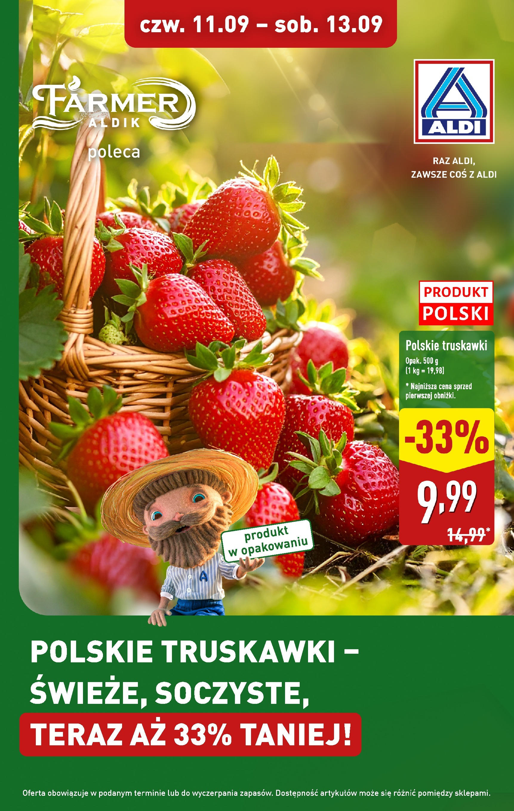 aldi - Gazetka ALDI - Polskie truskawki - ważna od 11.09. do 13.09.
