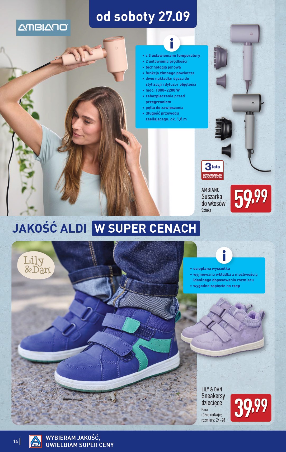 aldi - Gazetka ALDI - Artykuły przemysłowe i tekstylia - ważna od 22.09. do 27.09. - page: 14