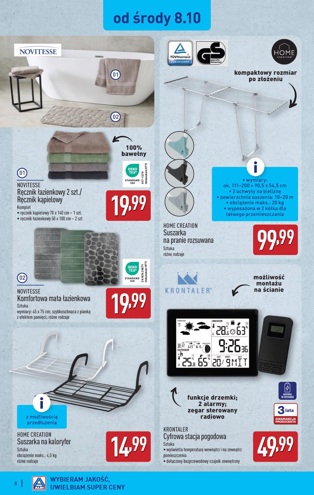 aldi - Gazetka ALDI - Artykuły przemysłowe i tekstylia - ważna od 06.10. do 11.10. - page: 8