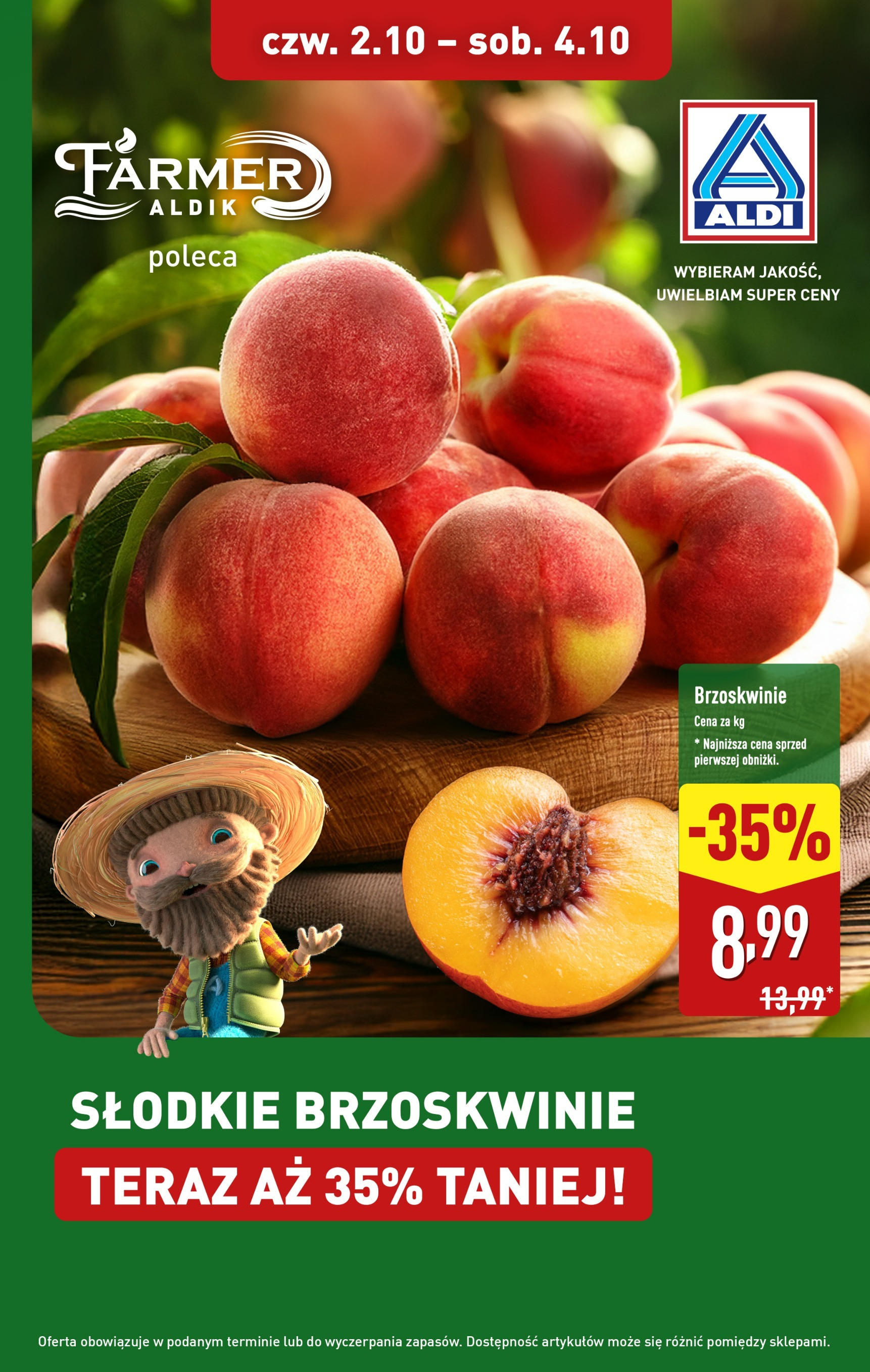 aldi - Gazetka ALDI - Słodkie brzoskwinie - ważna od 02.10. do 04.10.